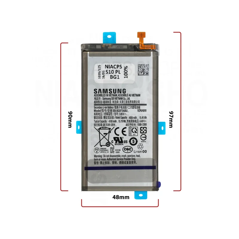قیمت خرید باتری سامسونگ S10plus(G975)_EBBG975ABE(3000mAh) 100%ORG