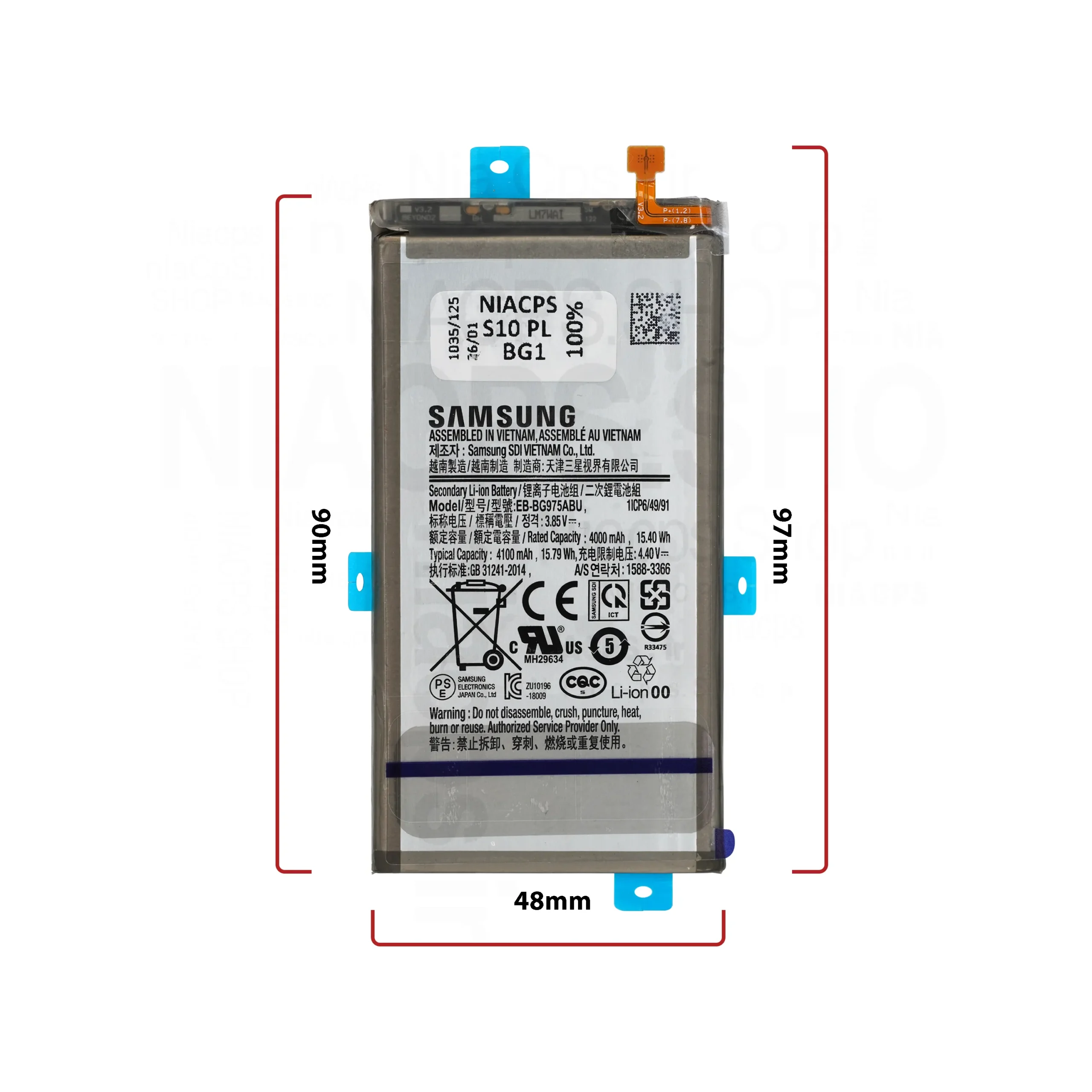 قیمت خرید باتری سامسونگ S10plus(G975)_EBBG975ABE(3000mAh) 100%ORG