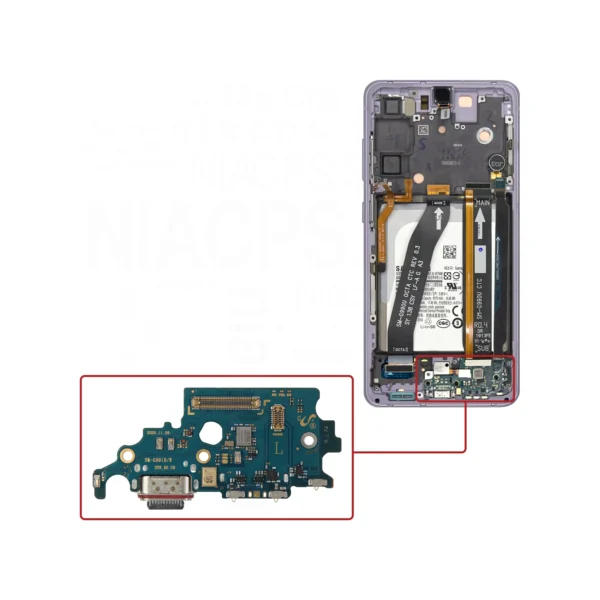 برد شارژ و سیم کارت سامسونگ S21FE 5G(G990) ورژن B/N اورجینال - Image 3