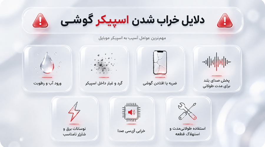 دلایل خراب شدن اسپیکر گوشی